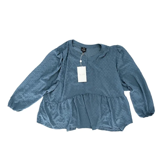Oak and Pearl Blue Blouse Top Women's Size 4X - Picture 1 of 3